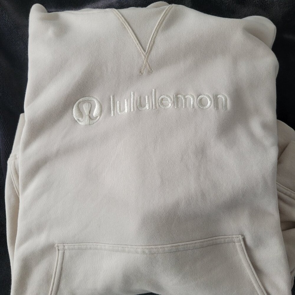 Lululemon All Yours Hoodie Cream French Terry Graphic Size 4 - Picture 10 of 11